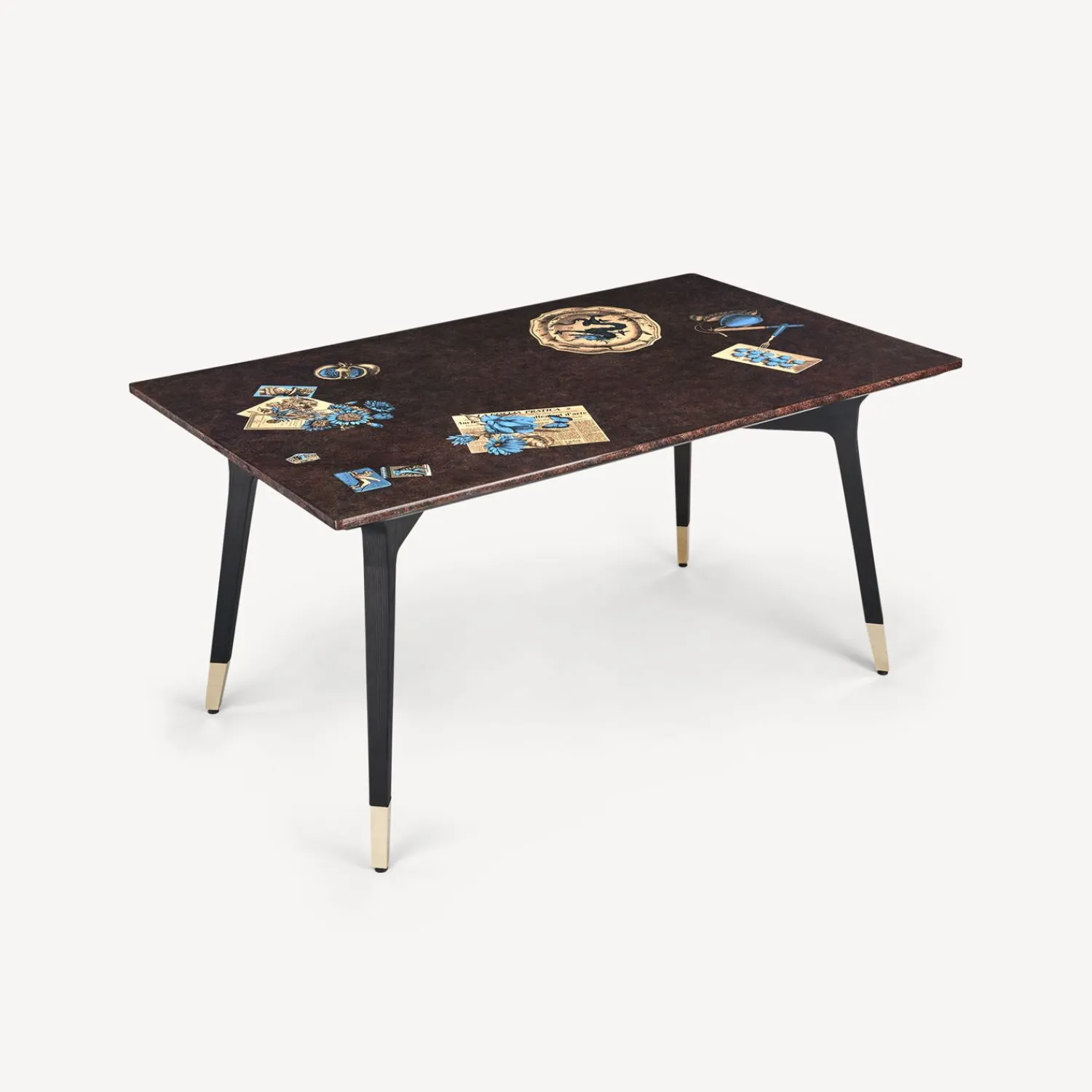 Tables<Fornasetti Rectangular Table Oggetti Sparsi Multicolour