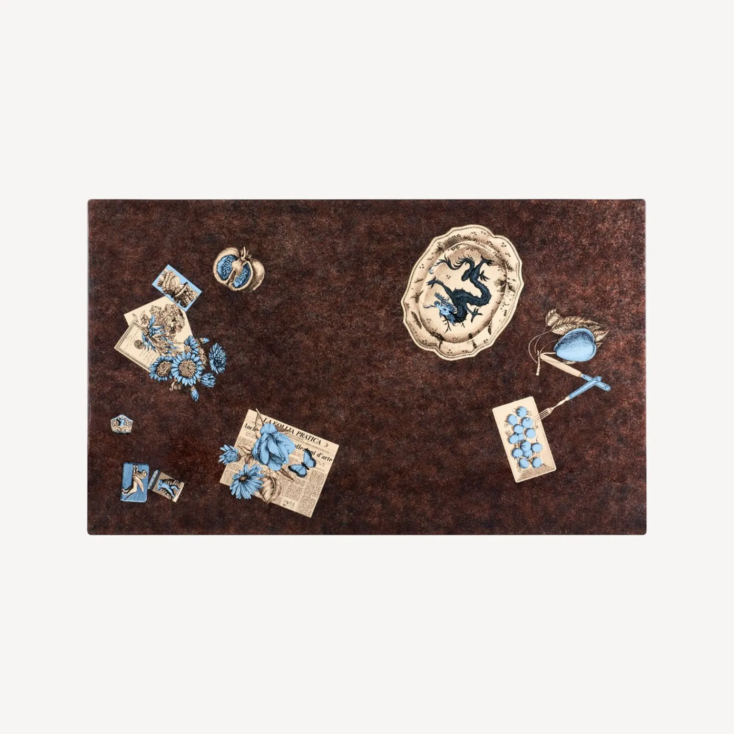 Tables<Fornasetti Rectangular Table Oggetti Sparsi Multicolour