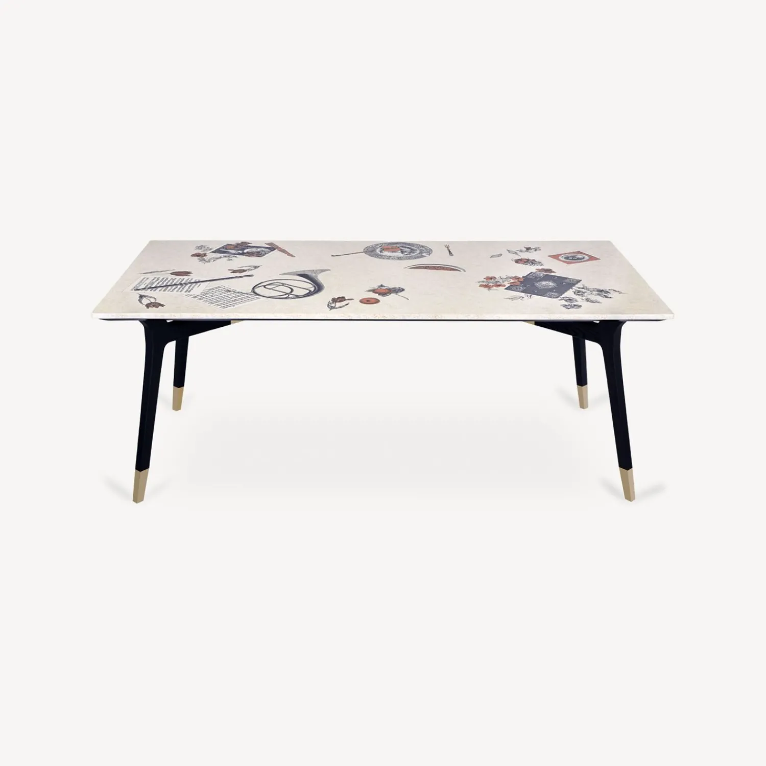 Tables<Fornasetti Rectangular Table Oggetti Sparsi Multicolour