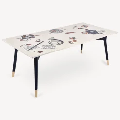 Tables<Fornasetti Rectangular Table Oggetti Sparsi Multicolour