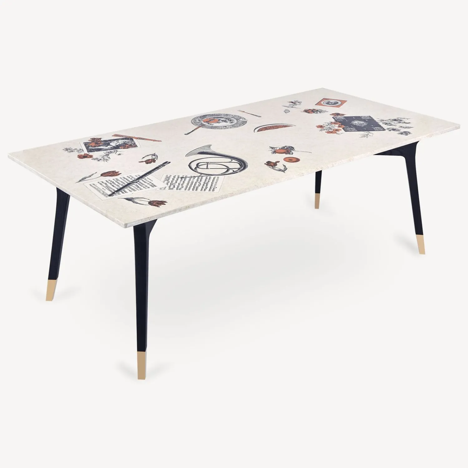 Tables<Fornasetti Rectangular Table Oggetti Sparsi Multicolour