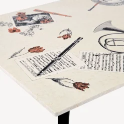 Tables<Fornasetti Rectangular Table Oggetti Sparsi Multicolour