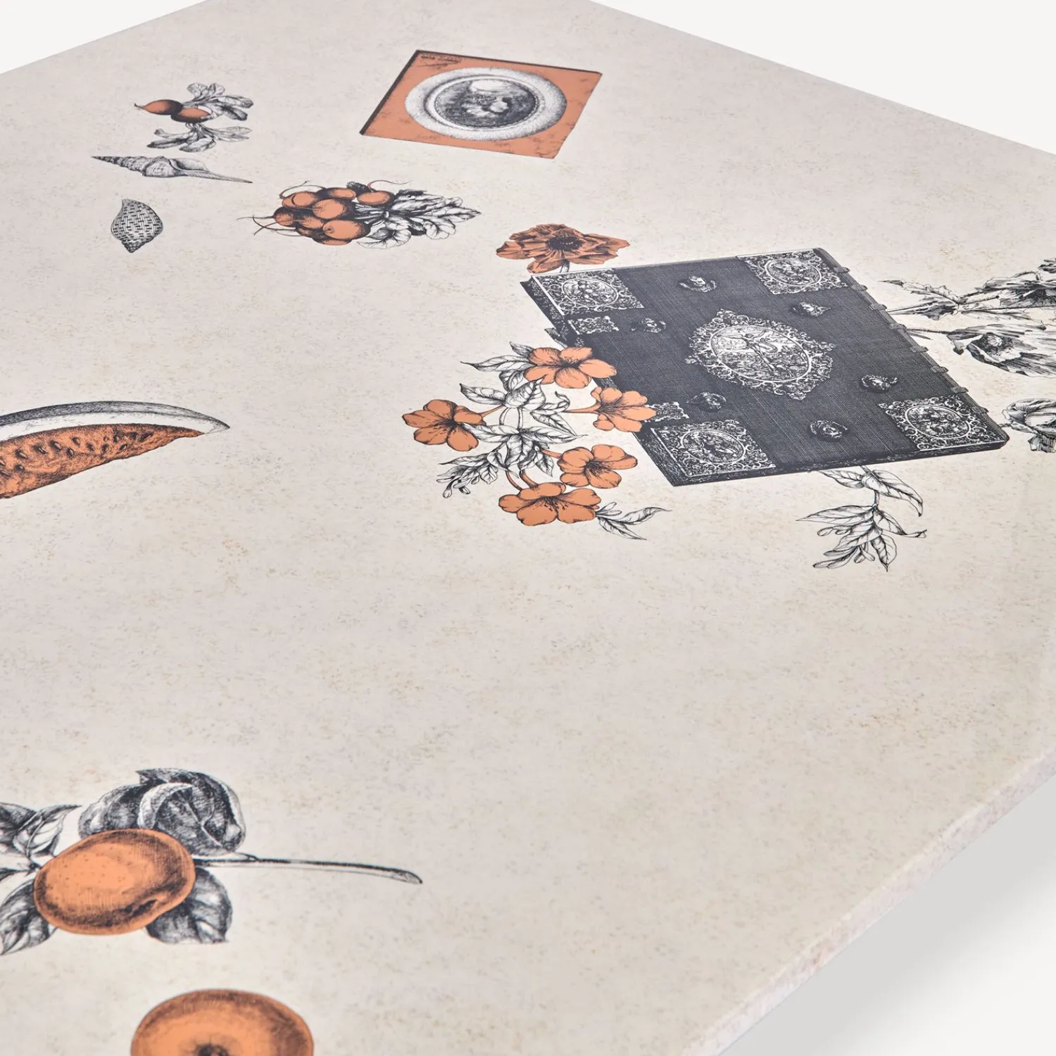 Tables<Fornasetti Rectangular Table Oggetti Sparsi Multicolour