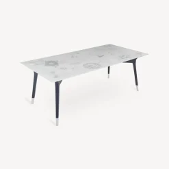 Tables<Fornasetti Rectangular Table Oggetti Sparsi White