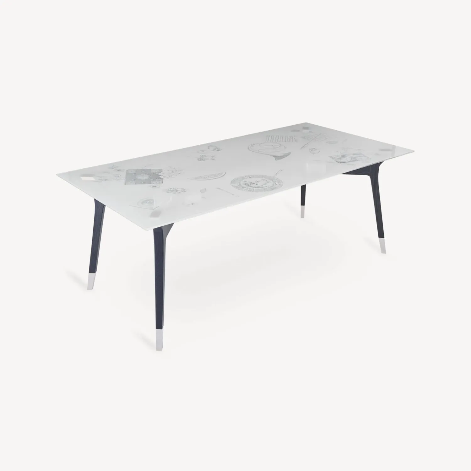 Tables<Fornasetti Rectangular Table Oggetti Sparsi White