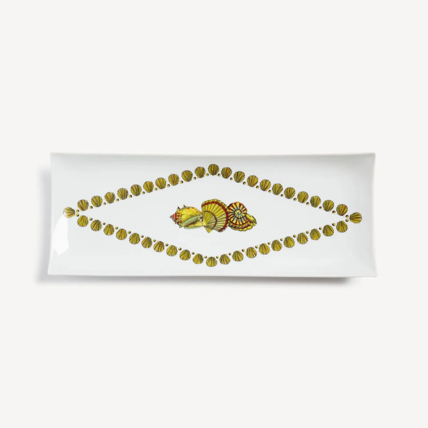 Decorative Trays<Fornasetti Rectangular Tray Giro Di Conchiglie Multicolour