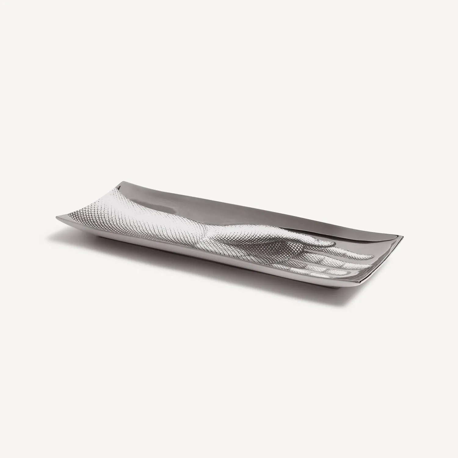 Decorative Trays<Fornasetti Rectangular Tray Mano White/Black/Platinum