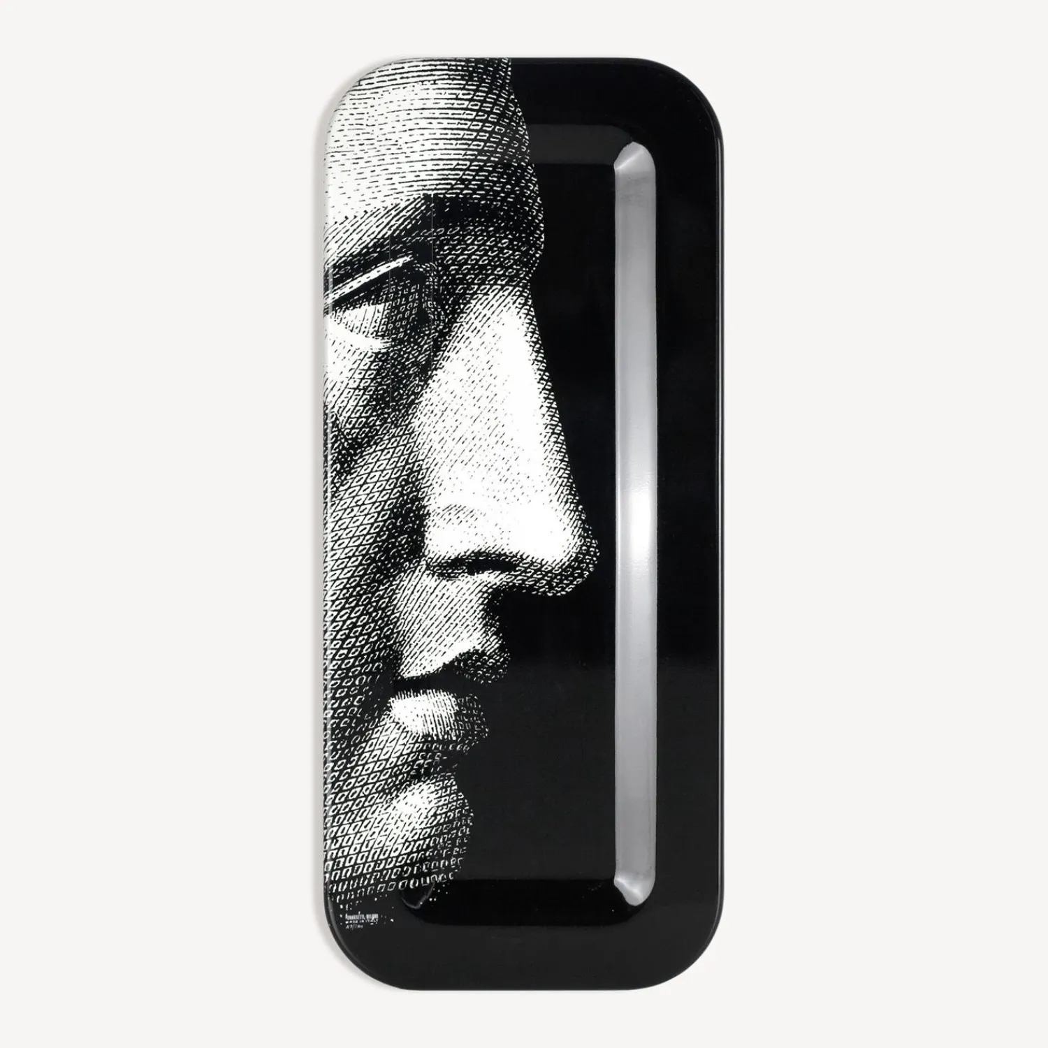 Decorative Trays And Pliants<Fornasetti Rectangular Tray Profilo White/Black