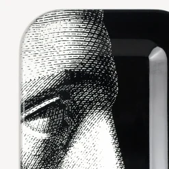 Decorative Trays And Pliants<Fornasetti Rectangular Tray Profilo White/Black