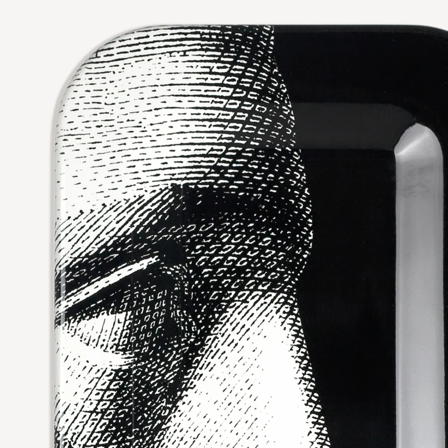 Decorative Trays And Pliants<Fornasetti Rectangular Tray Profilo White/Black