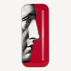 Decorative Trays And Pliants<Fornasetti Rectangular Tray Profilo White/Black/Red