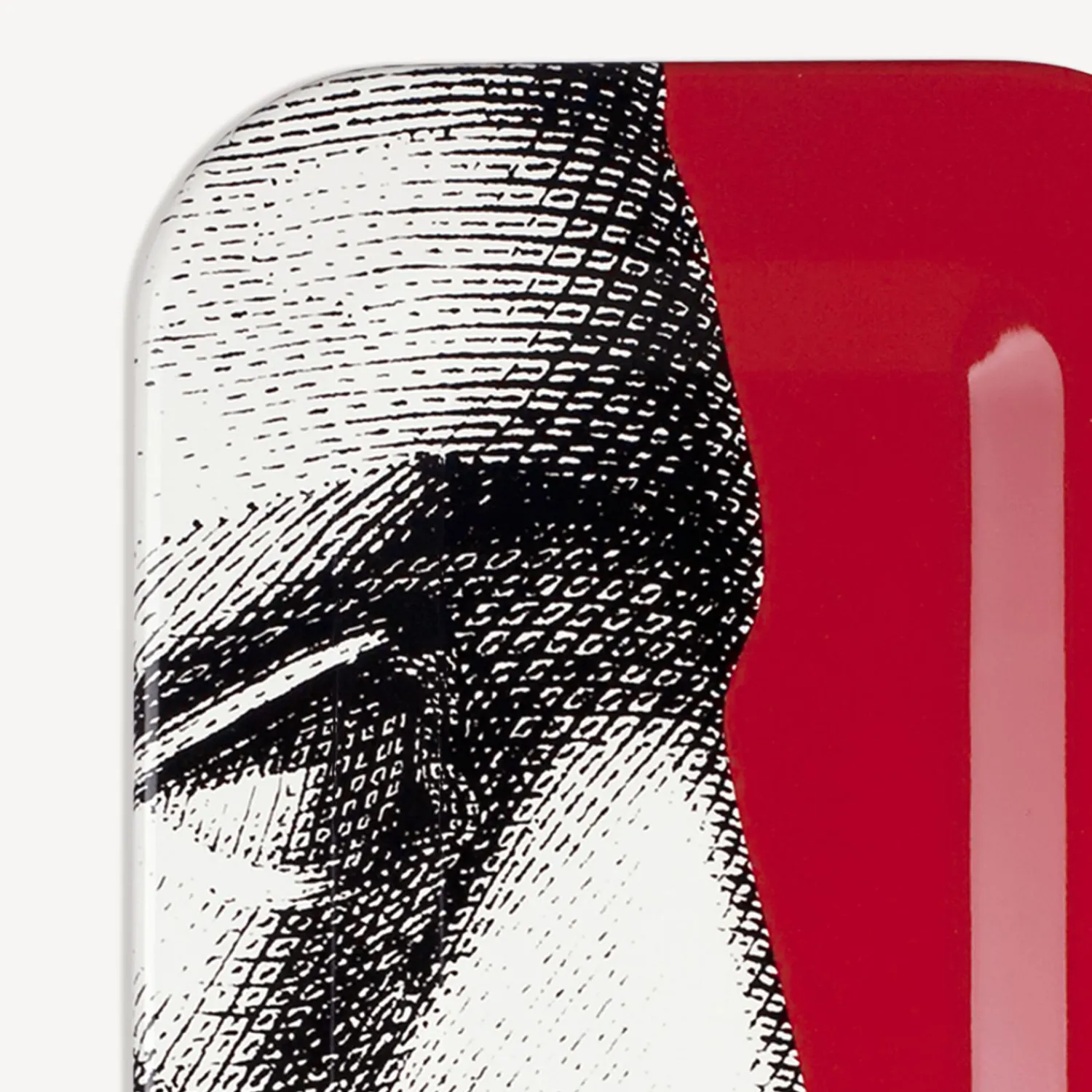 Decorative Trays And Pliants<Fornasetti Rectangular Tray Profilo White/Black/Red