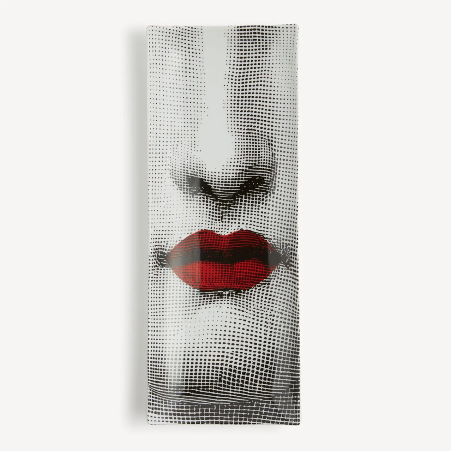 Decorative Trays<Fornasetti Rectangular Tray Red Lips - Tema E Variazioni N.397 White/Black/Red
