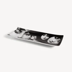 Decorative Trays<Fornasetti Rectangular Tray Tema E Variazioni N.242 White/Black