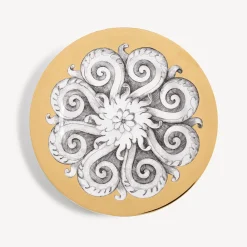 Decorative Plates<Fornasetti Rim Plate Rosone N.1 White/Black/Gold