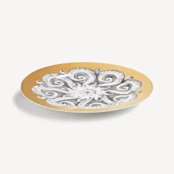 Decorative Plates<Fornasetti Rim Plate Rosone N.1 White/Black/Gold