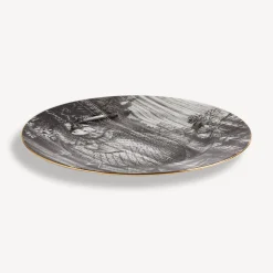 Decorative Plates<Fornasetti Rim Plate Sirene N.3 White/Black/Gold