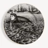 Decorative Plates<Fornasetti Rim Plate Sirene N.2 White/Black/Gold