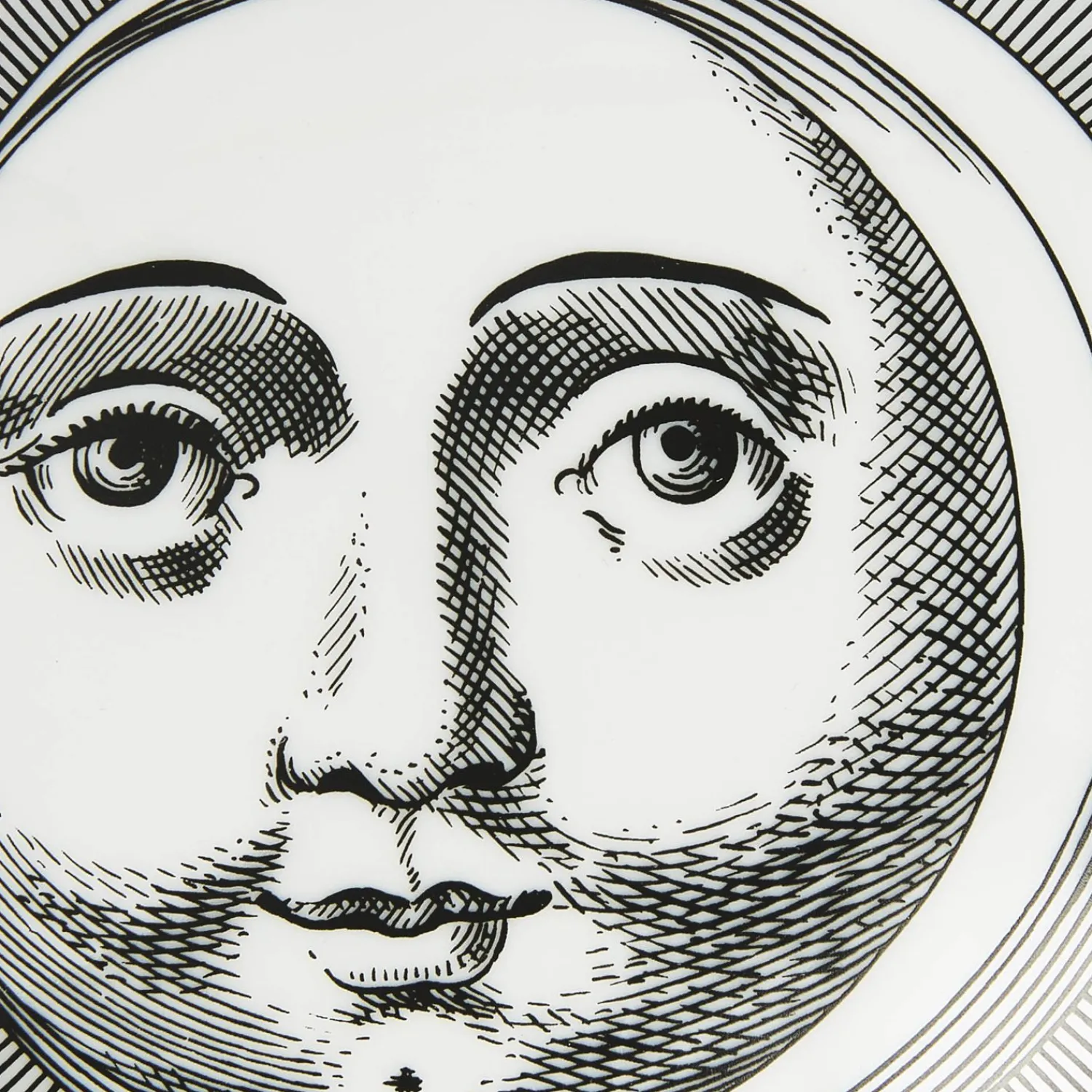 Small Containers<Fornasetti Round Box Luna White/Black