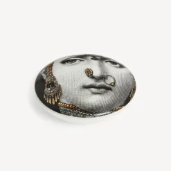 Small Containers<Fornasetti Round Box Tema E Variazioni N.228 White/Black/Gold