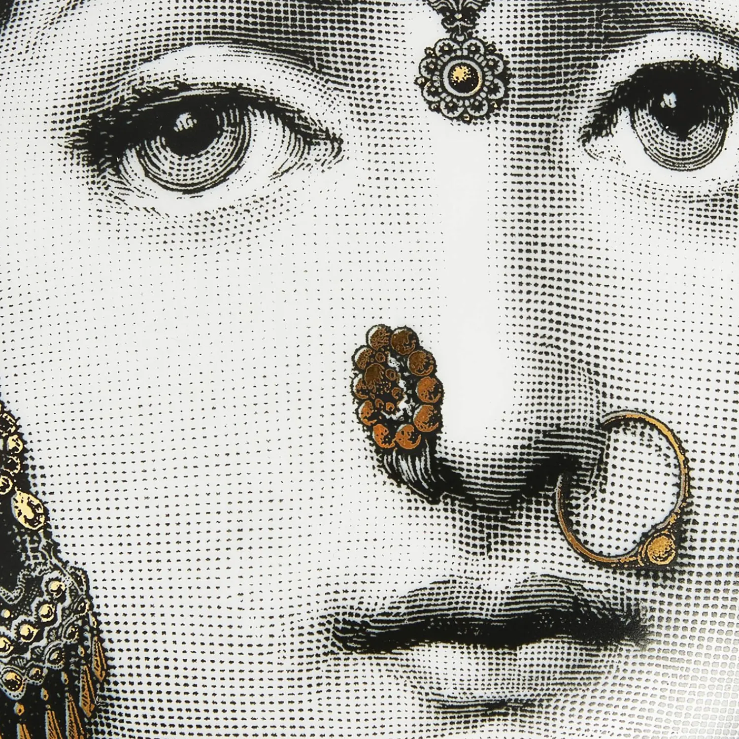 Small Containers<Fornasetti Round Box Tema E Variazioni N.228 White/Black/Gold