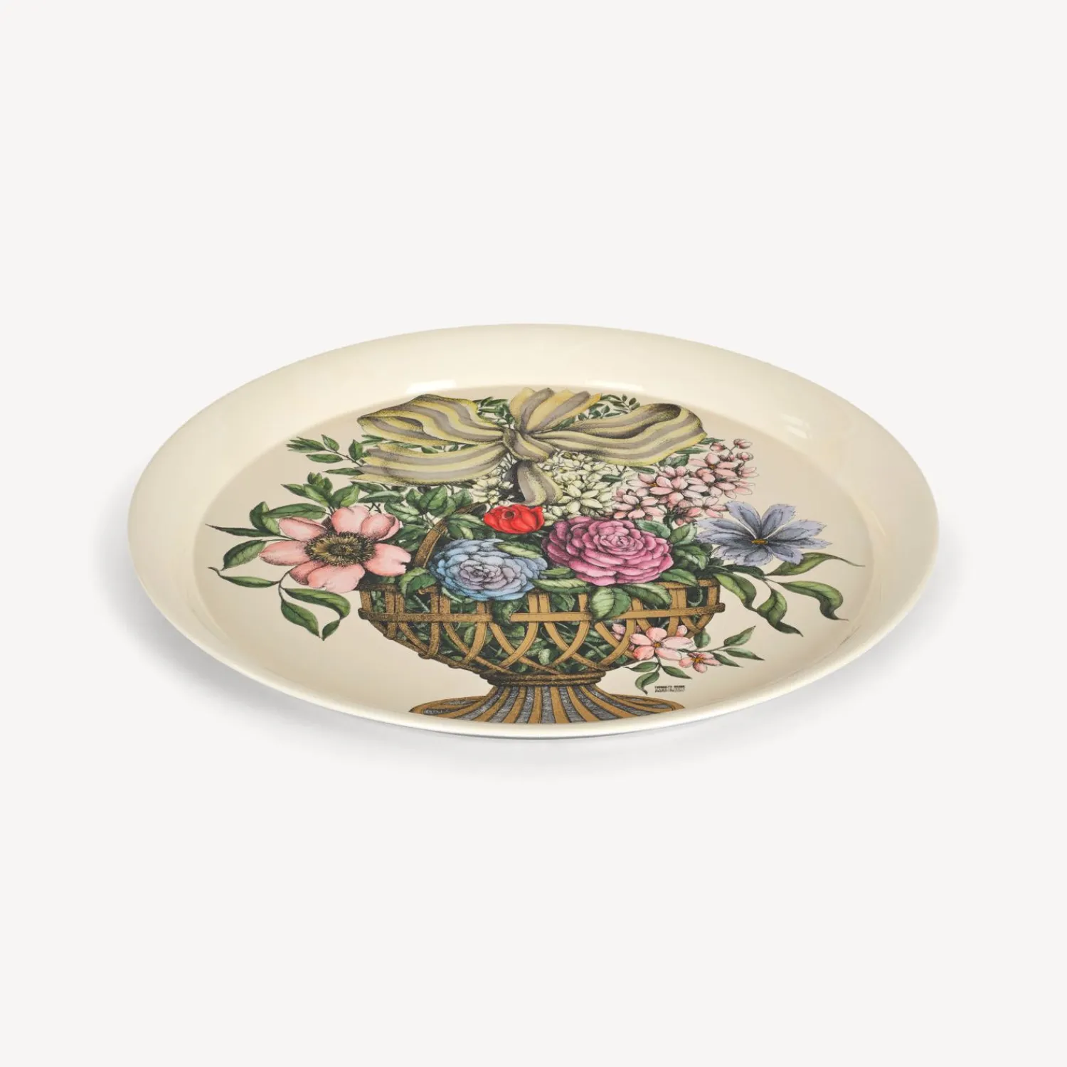Decorative Trays And Pliants<Fornasetti Round Tray Cesto D'Oro Multicolour