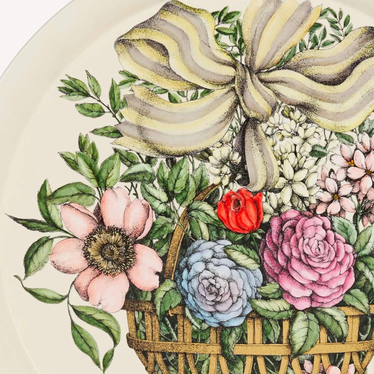 Decorative Trays And Pliants<Fornasetti Round Tray Cesto D'Oro Multicolour
