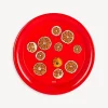 Decorative Trays And Pliants<Fornasetti Round Tray Fette D'Arancia Red/White/Orange