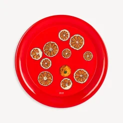 Decorative Trays And Pliants<Fornasetti Round Tray Fette D'Arancia Red/White/Orange