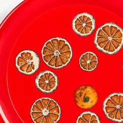 Decorative Trays And Pliants<Fornasetti Round Tray Fette D'Arancia Red/White/Orange
