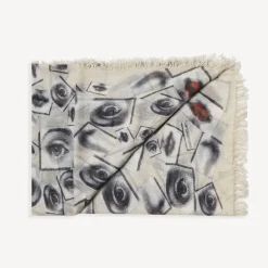 Ties<Fornasetti Scarf Occhi White/Black