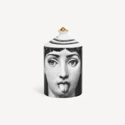 Scented Candles<Fornasetti Se Poi Scented Candle - Mascherina Decor - Frutto Proibito Fragrance White/Black/Gold