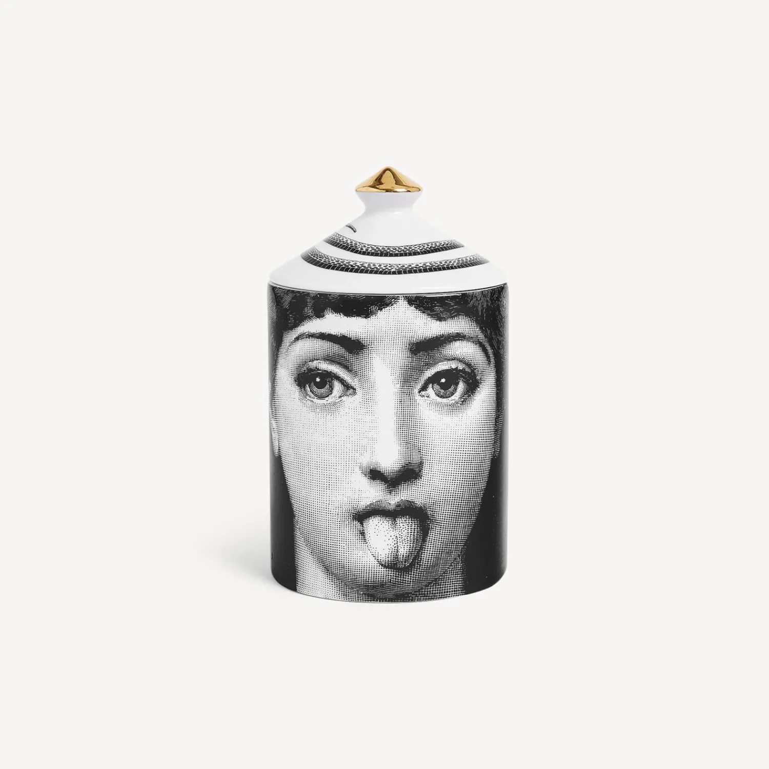 Scented Candles<Fornasetti Se Poi Scented Candle - Mascherina Decor - Frutto Proibito Fragrance White/Black/Gold