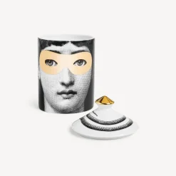 Scented Candles<Fornasetti Se Poi Scented Candle - Mascherina Decor - Frutto Proibito Fragrance White/Black/Gold