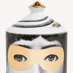 Scented Candles<Fornasetti Se Poi Scented Candle - Mascherina Decor - Frutto Proibito Fragrance White/Black/Gold