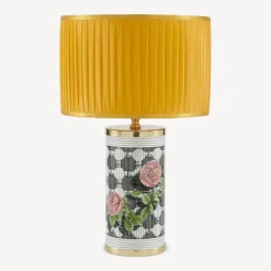 Lamps And Lampshades<Fornasetti Semi-Cylindrical Lampshade In Pleated Fabric Yellow