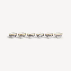 Appetizer Sets And Centrepieces<Fornasetti Set 6 Appetizer Bowls Appetizers White/Black/Gold