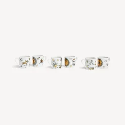 Tea And Coffee Sets<Fornasetti Set 6 Coffee Cups Astronomici White/Black/Gold