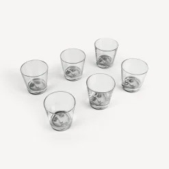 Glasses And Coasters<Fornasetti Set 6 Glasses Tema E Variazioni Black