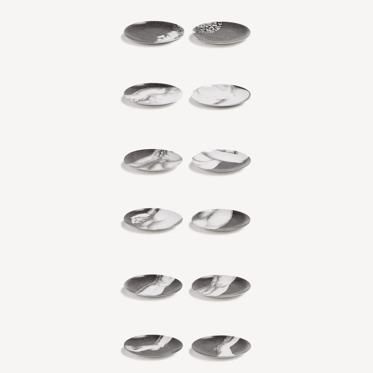 Decorative Plates<Fornasetti Set 12 Plates Adamo White/Black