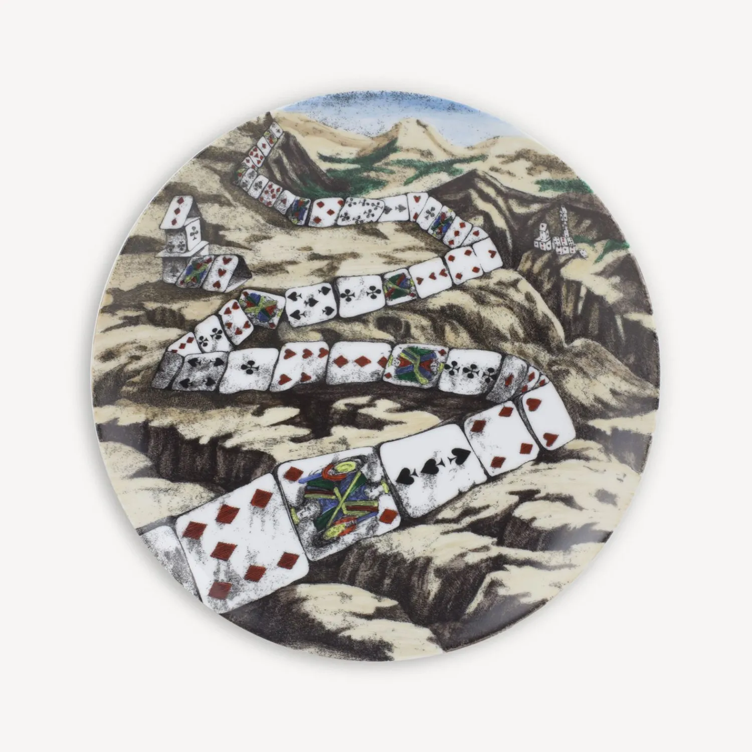 Decorative Plates<Fornasetti Set 12 Plates Citta Di Carte Multicolour