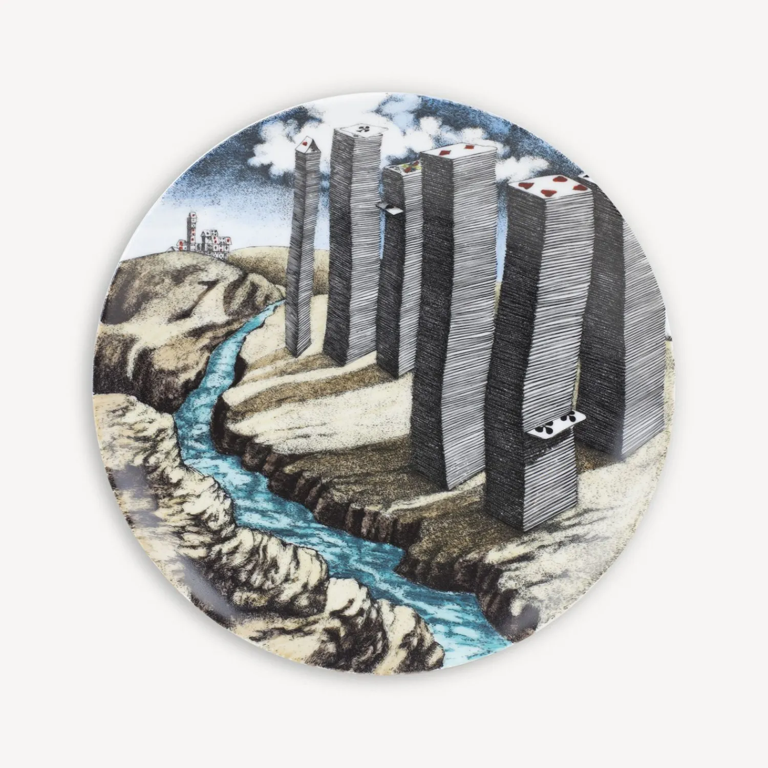 Decorative Plates<Fornasetti Set 12 Plates Citta Di Carte Multicolour
