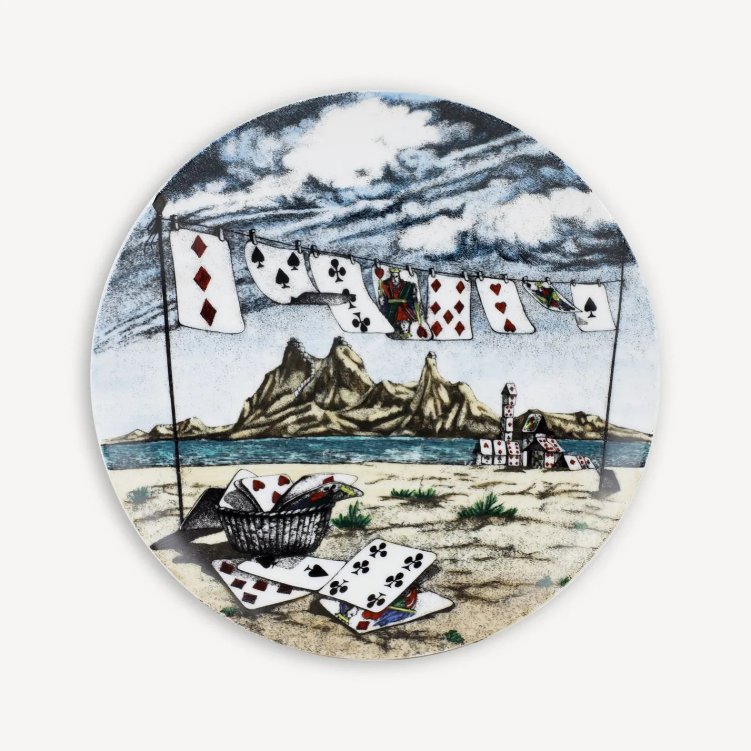 Decorative Plates<Fornasetti Set 12 Plates Citta Di Carte Multicolour