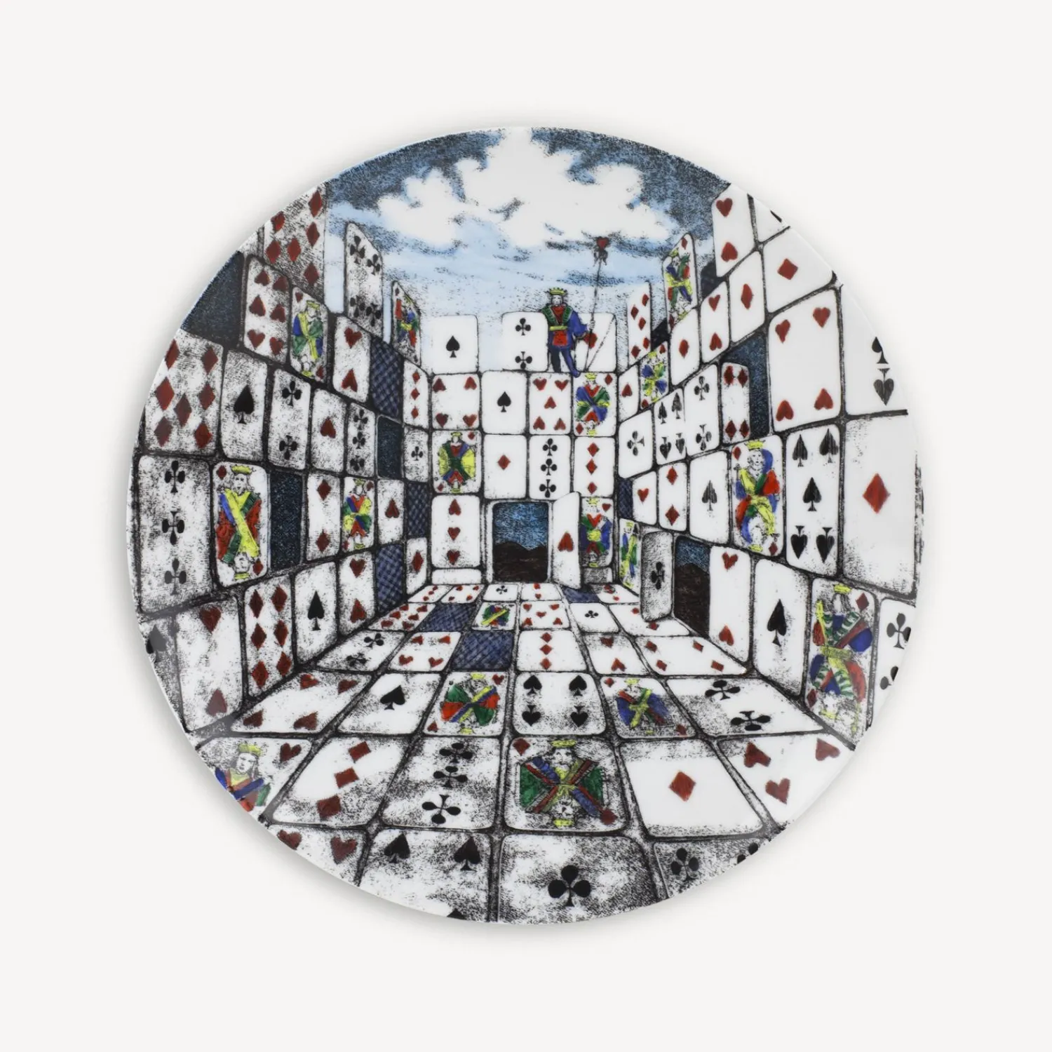 Decorative Plates<Fornasetti Set 12 Plates Citta Di Carte Multicolour