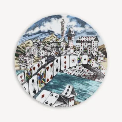 Decorative Plates<Fornasetti Set 12 Plates Citta Di Carte Multicolour