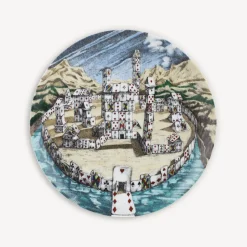 Decorative Plates<Fornasetti Set 12 Plates Citta Di Carte Multicolour