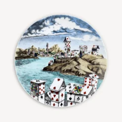 Decorative Plates<Fornasetti Set 12 Plates Citta Di Carte Multicolour