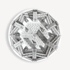 Decorative Plates<Fornasetti Set 6 Plates Cortili White/Black