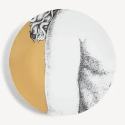 Decorative Plates<Fornasetti Set 12 Plates Eva White/Black/Gold