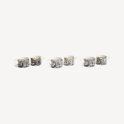 Tea And Coffee Sets<Fornasetti Set 6 Tea Cups High Fidelity White/Black/Gold